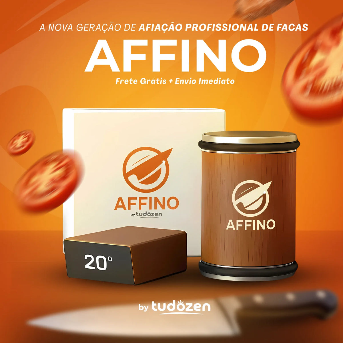 Affino™ - Afiador de Facas Magnético com Rolo Diamantado