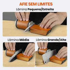 afie sem limites com o Affino - afiador de facas magnético rolo diamante Tudozen